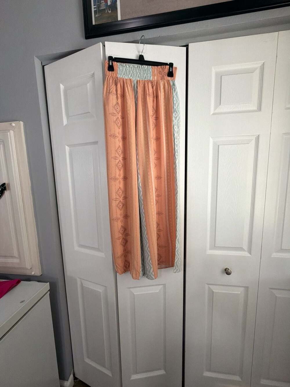 Easel Los Angeles Smocked Waist Wide Leg Patterned Pants